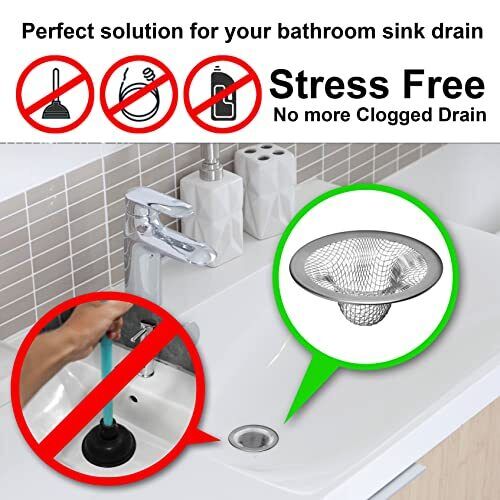 12 Pcs Stainless Steel Mesh Sink Strainer for Kitchen Sink Bathroom Bathtub - Picture 4 of 5