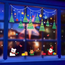 Large Size Christmas Wall Stickers Santa Claus Window Room Decoration PVC Vinyl