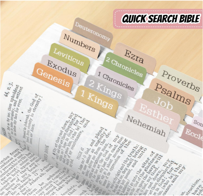 Easy To Read Boho Bible Tabs 75 Laminated Large Print Index Tabs for Navigation