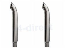 Pair Chrome 6 - 5 Od Curved Exhaust Stack Pipe 24 Inch Long 24 Length Tube Us Pair Chrome 6 - 5 Od Curved Exhaust Stack Pipe 24 Inch Long 24 Length Tube Us