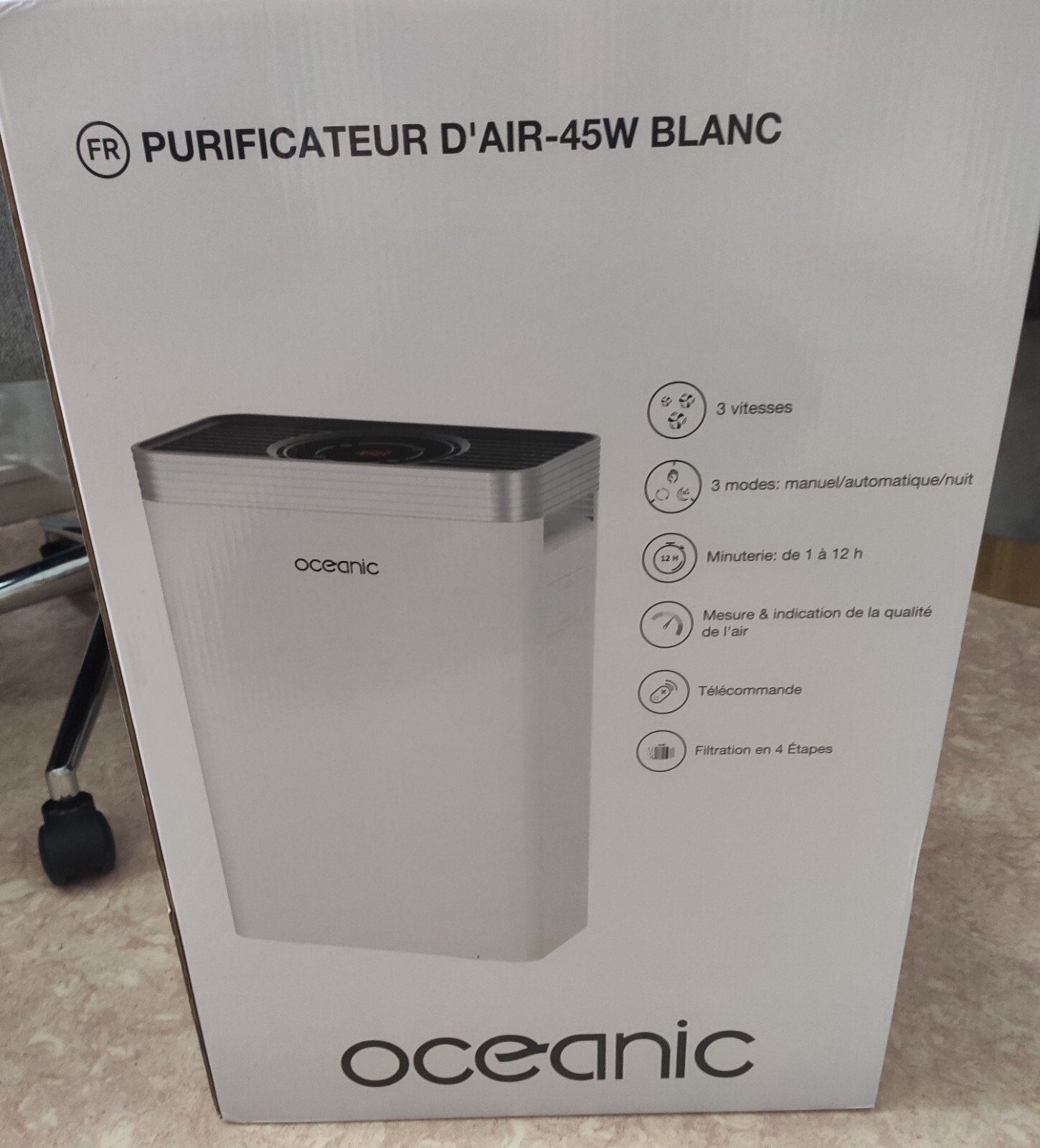 Purificateur d'air Oceanic anti-poussière anti-odeur pour maison et bureau