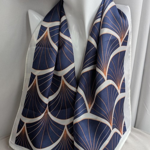 Gold & Blau Seide Halstuch, Seidenkrawatte, Bandana Haar Halstuch, Hijab Quadrat - Bild 7 von 9