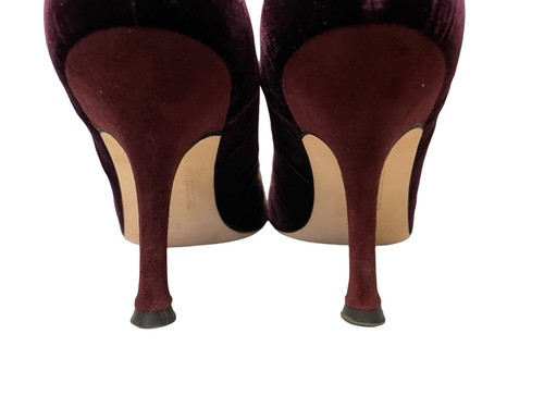 Manolo Blahnik lila neu mit Karton bestickt Samt spitz zulaufend Heels Damengröße 37 - Bild 5 von 9