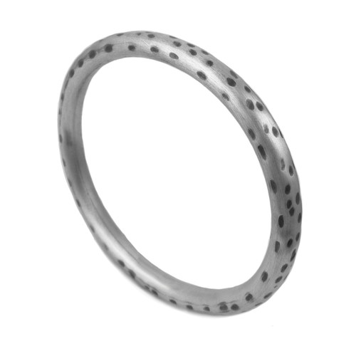 Hallmarked Animal Print Brushed 925 Sterling Silver Oval Bangle for Women - Picture 5 of 6