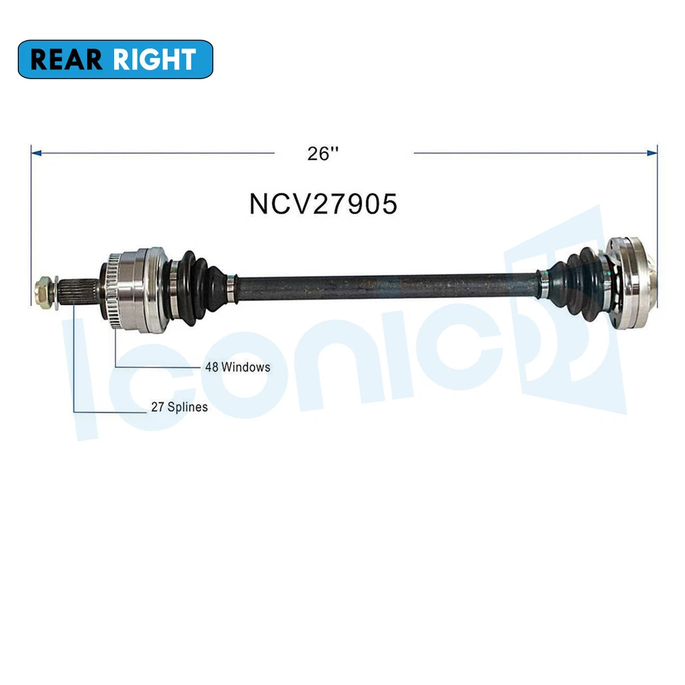 Rear Right CV Shaft Assembly for 96-05 BMW 325i 325Ci 323i 323Ci 328i 328Ci Z4 Foto 2 de 4