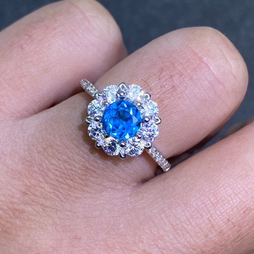 Top Natural Birthday Gemstone Round Cut S925 Sterling Silver Gold Plated Ring - Picture 7 of 18