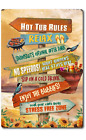 Hot Tub Rules Metal Sign Hot Tub Bathroom Wall Outdoor Decoration No Stress