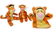 Vintage Lot of 3 Plush Winnie The Pooh Tigger 7" 8" and Puppet 8.5"
