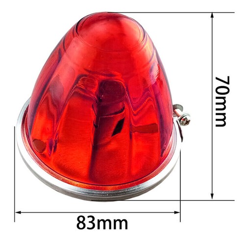 Classic Watermelon Glass Flush Mount Light Red Lens LED Light 1 Wire -Set of 2 - Picture 2 of 12