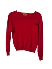 Vintage 80  s Miller Outerwear Horse Logo Western Red Sweater S Acrylic Great