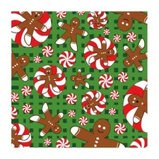 Gingerbread Men Bandanna 22"x22" Made in USA Single Side Print