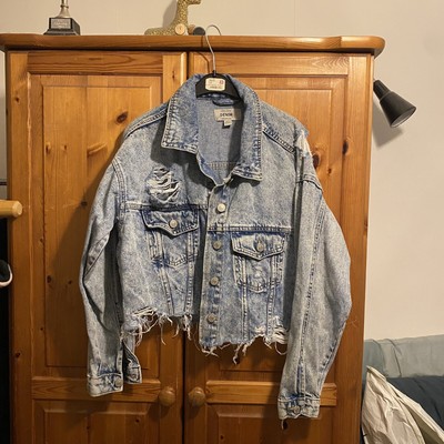 Newlook Blue Acid Wash Ripped Oversized 