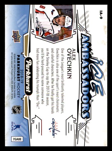 2018-19 Parkhurst Ice Ambassadors #IA9 Alexander Ovechkin - Picture 2 of 2