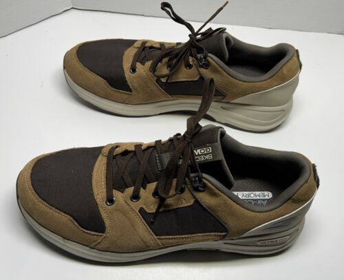 Scarpe Skechers Go Walk Outdoor Uomo 12 Sneakers Marrone Impermeabili Indossate Una Volta - Foto 3 di 8