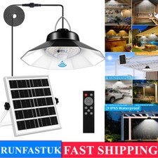 LED Solar Ceiling Pendant Light Outdoor Garden Motion Sensor Shed Garage Lamp