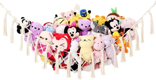 YKBU Toy Hammock for Stuffed Animals Corner Hanging Net Macrame Organizer Pet - Picture 7 of 7