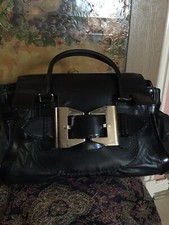 Genuine Gucci Large Black Leather Gladstone Style Bag