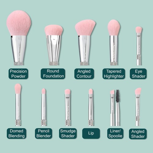 Vegan Makeup Brush Set with Travel Case & Cleaning Mat - 第 11/39 張圖片