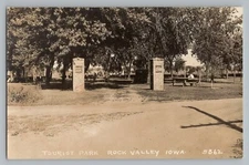 Rock Valley Iowa IA Tourist Park Real Photo Postcard RPPC 1930-50