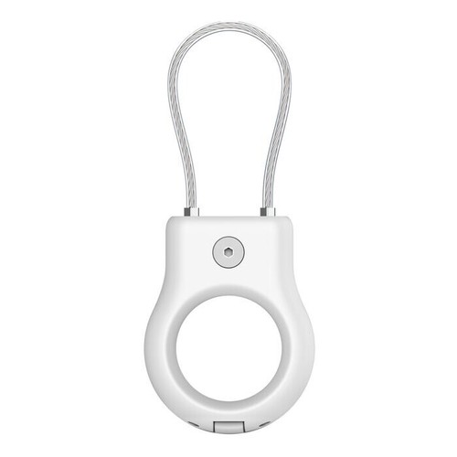 Belkin - Secure Holder w/Cable, Lock & Protect Keychain for Apple AirTag - White - 第 6/6 張圖片