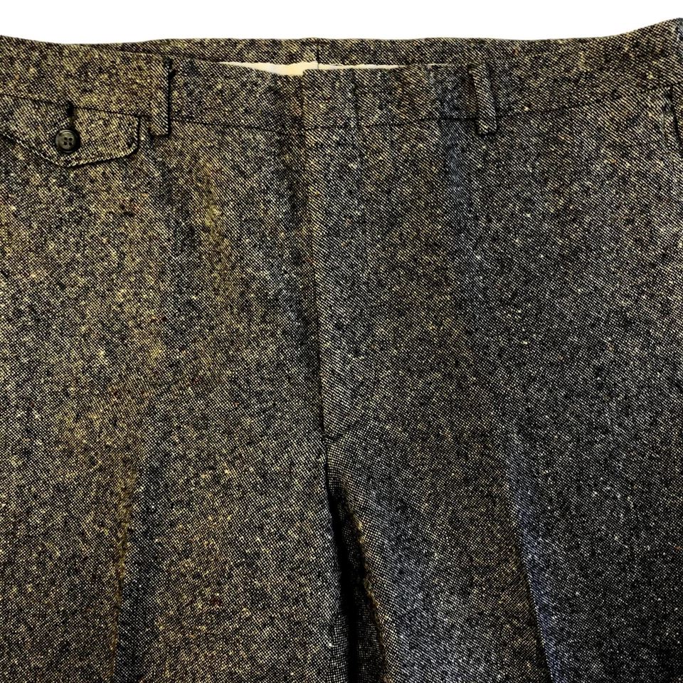 Nuevo de Colección Años 60 Negro DONEGAL TWEED Pantalones ROCKABILLY Multicolor FLECK Lana Pantalones Foto 3 de 4