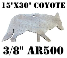 15" x 30" x 3/8" AR500 Coyote Silhouette Steel Shooting Target 1pc Range/Hunting