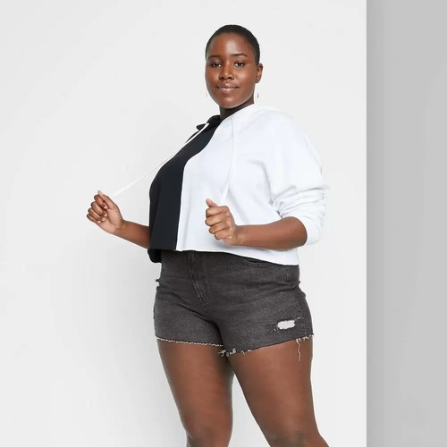 High-Rise Cut-Off Mom Jean Shorts 