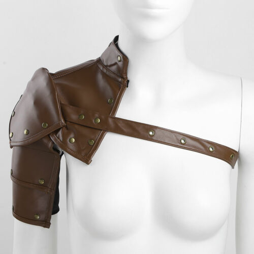 1 Stck. Gothic Steampunk PU verstellbare Metallnieten Schulterrüstungen Pad + Armriemen - Bild 26 von 59
