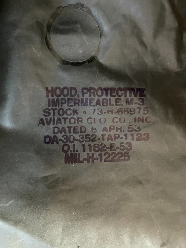 Rare Canadian Chemical Hood for LAG C3 Gas Mask 1950’s Protective Gear Hazmat - 第 5/5 張圖片