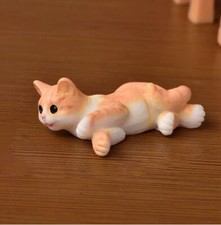 Dollhouse Orange Kitten Laying Down 1/12 Scale Orange Cat Only