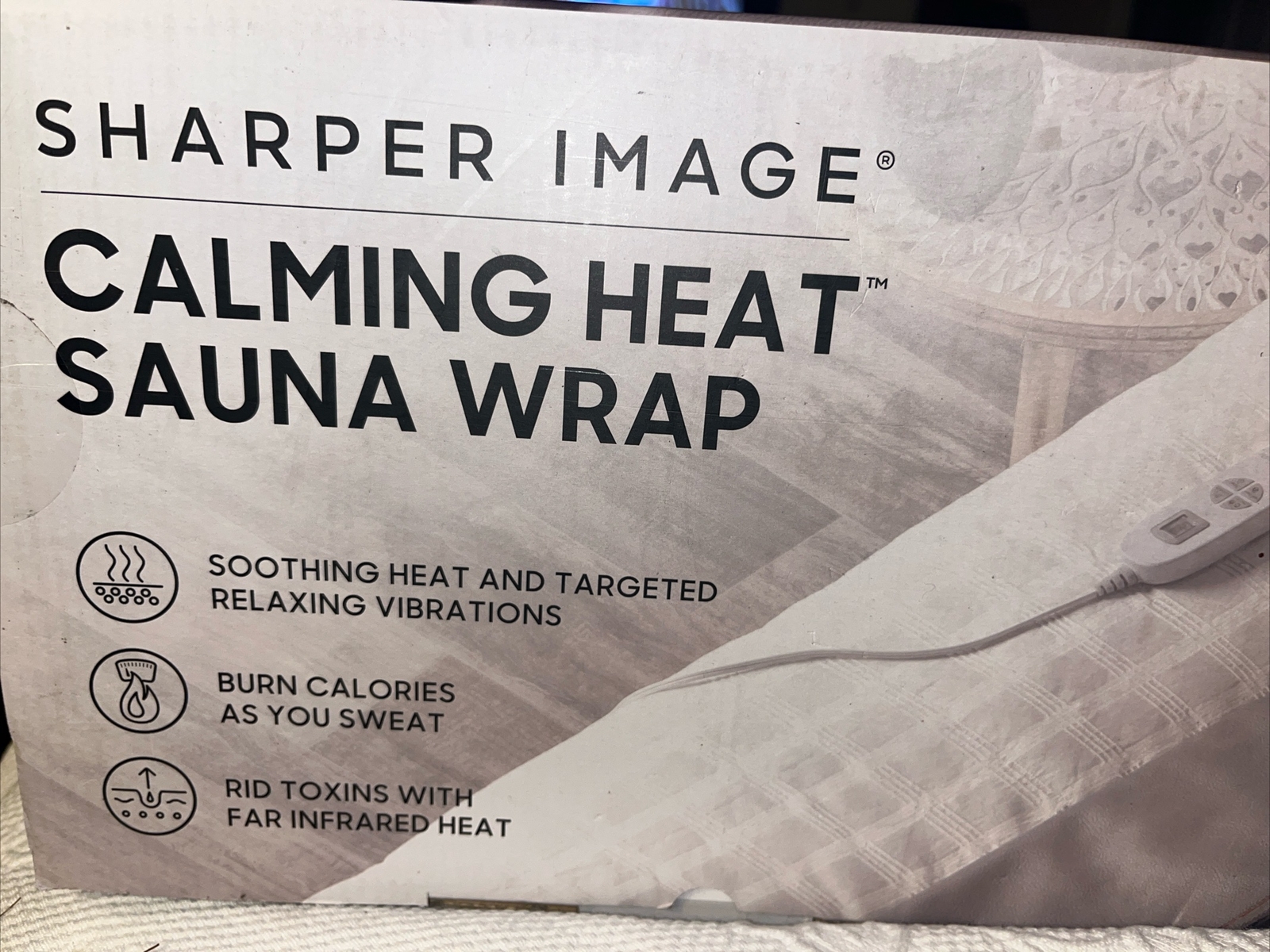 ️ Sharper Image Calming Heat Sauna Wrap, 8 Heat Levels, 3 Massaging