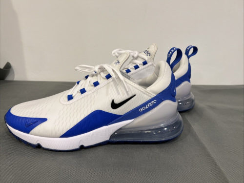 Scarpa da golf Air Max 270 'Racer Blue' bianca impermeabile Nike CK6483-106 taglia 10 US - Foto 10 di 13