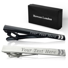 Personalised Engraved Tie Clip / Pin for Him Husband Bestman Wedding Birthday