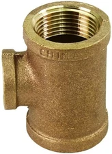 Two Size Brass Reducing Tee with Female Thread Connection 1/2"x1/4"- 2-1/2"x2"-