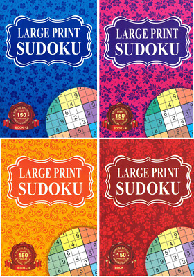 1 x LARGE PRINT SUDOKU BOOK 150 PUZZLES PER A5 BOOK TRAVEL NUMBERS GAME ADULT