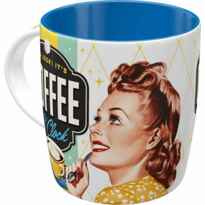 Coffee O'Clock Ceramic Mug with BONUS GIFT BOX - Made in Germany Nostalgic Art