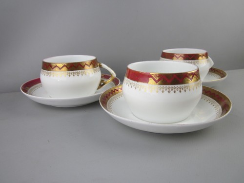 Set Tea pairs Gardner RUSSIAN EMPIRE Cup and saucer Antique Porcelain 19th - Picture 3 of 15