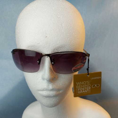 BNIB  WOMEN'S FOSTER GRANT  FRAMELESS LOOK SUNGLASSES  WITH BRONZE METAL SIDES   - Picture 1 of 7