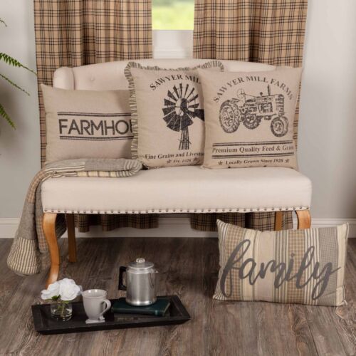 CUSCINO FAMIGLIA CARBONE Sawyer Mill 14x22 Country Cottage Applique' Bianco VHC - Foto 6 di 7