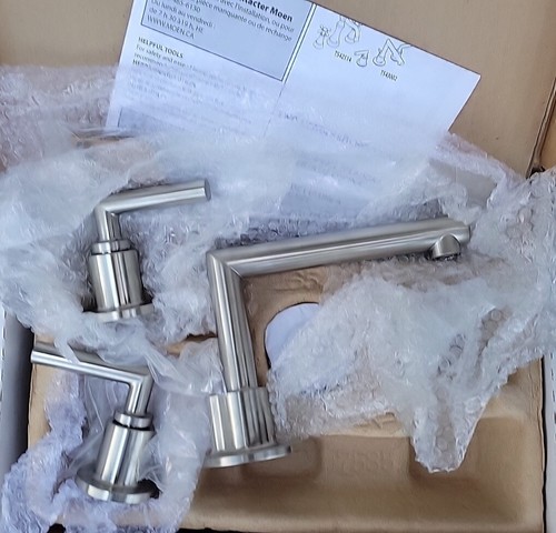 NEW!!! Moen TS43002BN Arris Brushed Nickel 2-Handle Low Arc Bathroom Faucet - Picture 8 of 15
