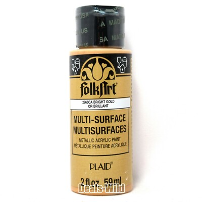 Craft Paint Metallic Glitter Pearl FolkArt Multi-Surface 2oz - Pick Any Color