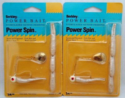 2pcs Berkley Power Spin Bait Spinner Bait Skirt Bass Fishing Lure 1//4oz White