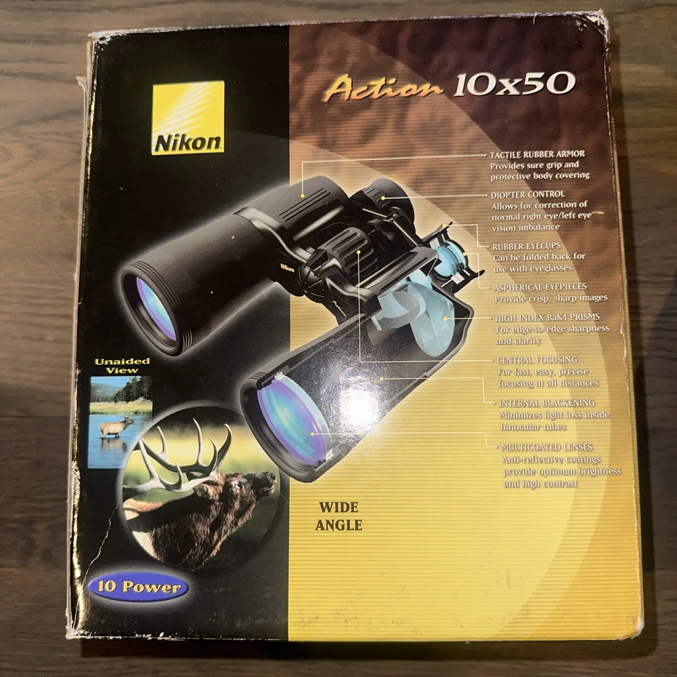 RARE! LL BEAN Special Edition Nikon Action 10x50 ATB Binoculars Wide Angle  - Image 2 of 2