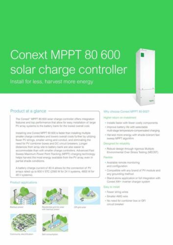 Schneider Electric 865-1032 Conext MPPT 80 600 Solar Controller RNW8651032 - Picture 4 of 5