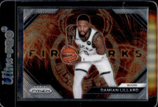 2023-24 Panini Prizm #14 Damian Lillard Fireworks Insert Milwaukee Bucks BK1