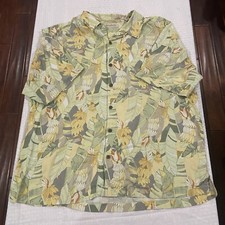 Tommy Bahama 100% Silk Banana Print Hawaiian Loop Collar Shirt Mens XXL