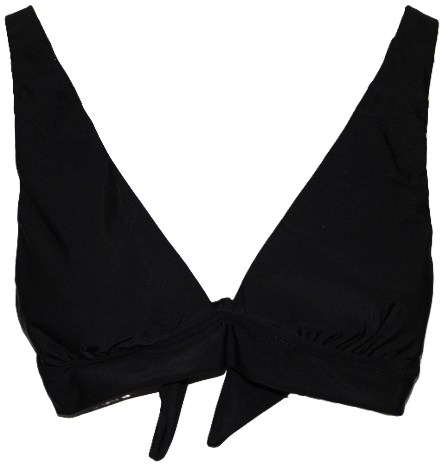 Womens Aerie Longline Triangle Bikini Top Black Nylon Bikini Swimwear Size M NWT