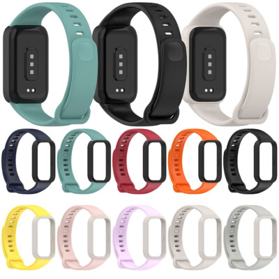 Silicone Wristband Watch Strap+ Watch Frame for Xiaomi Band9 Active/Redmi Band 3