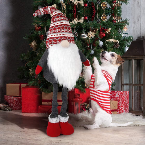 Large Standing Christmas Gnomes, 40 Inch Swedish Tomte Large Gnome Stuffed Plush - Picture 6 of 7