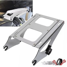 Chrome Detachable 2-Up Mount Rack Luggage Rack Pack For Harley Touring 2014-2025
